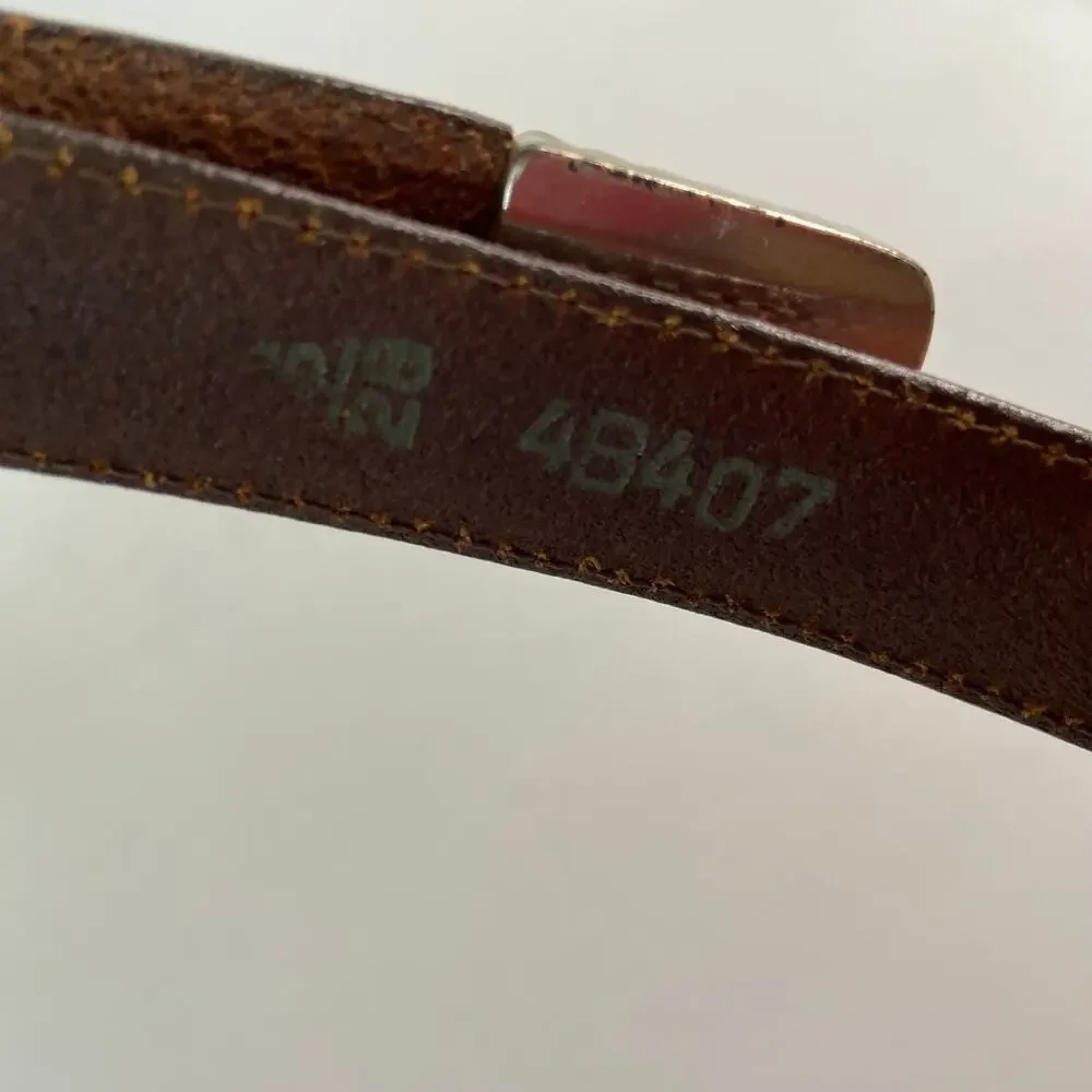 Brighton Leather Belt Womens Size Small‎ 28 Brown Embossed Silver Tone Hardware